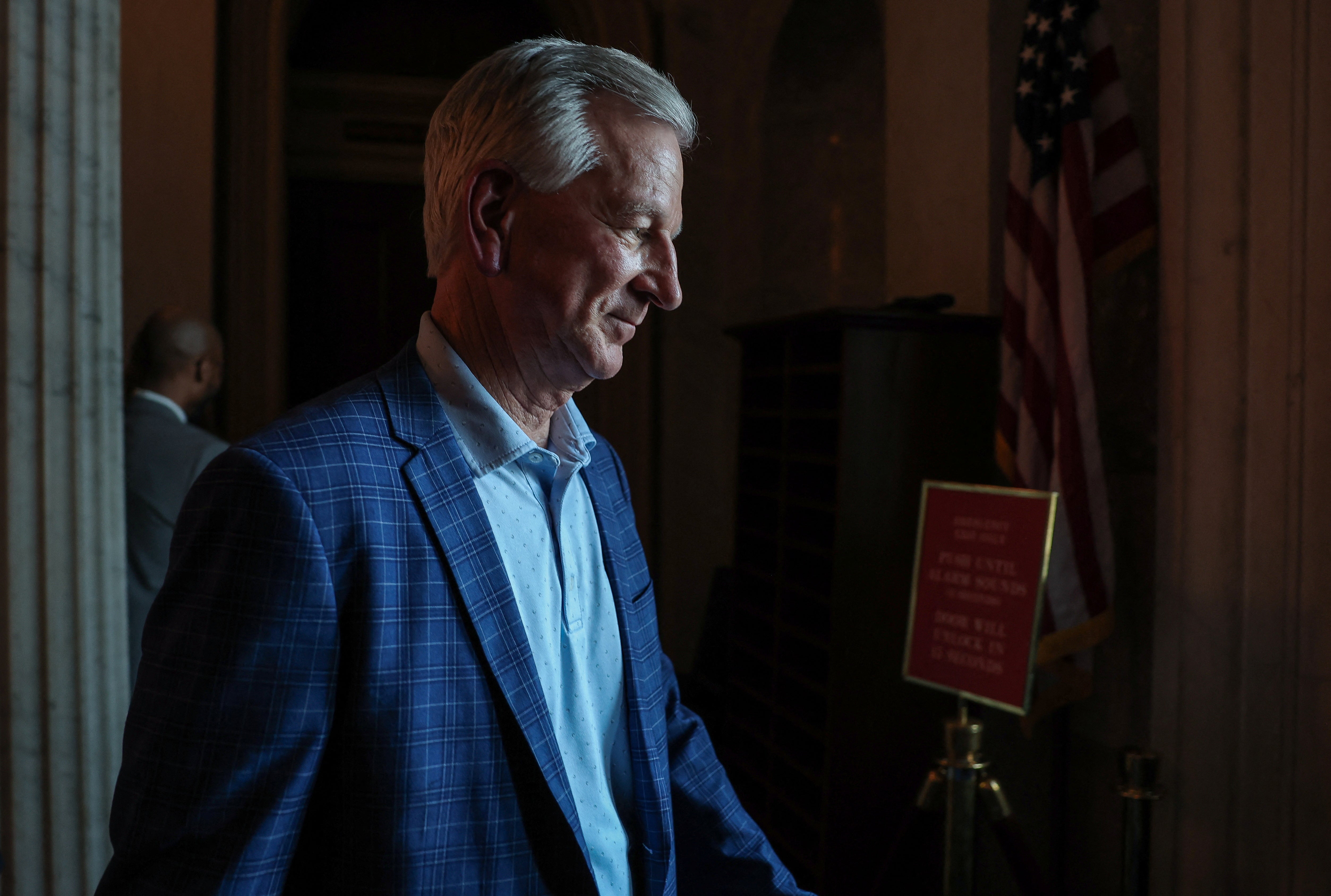 <p>U.S. Senator Tommy Tuberville (R-AL) leaves the U.S. Capitol following a vote on Capitol Hill in Washington, U.S., July 13, 2023.</p>