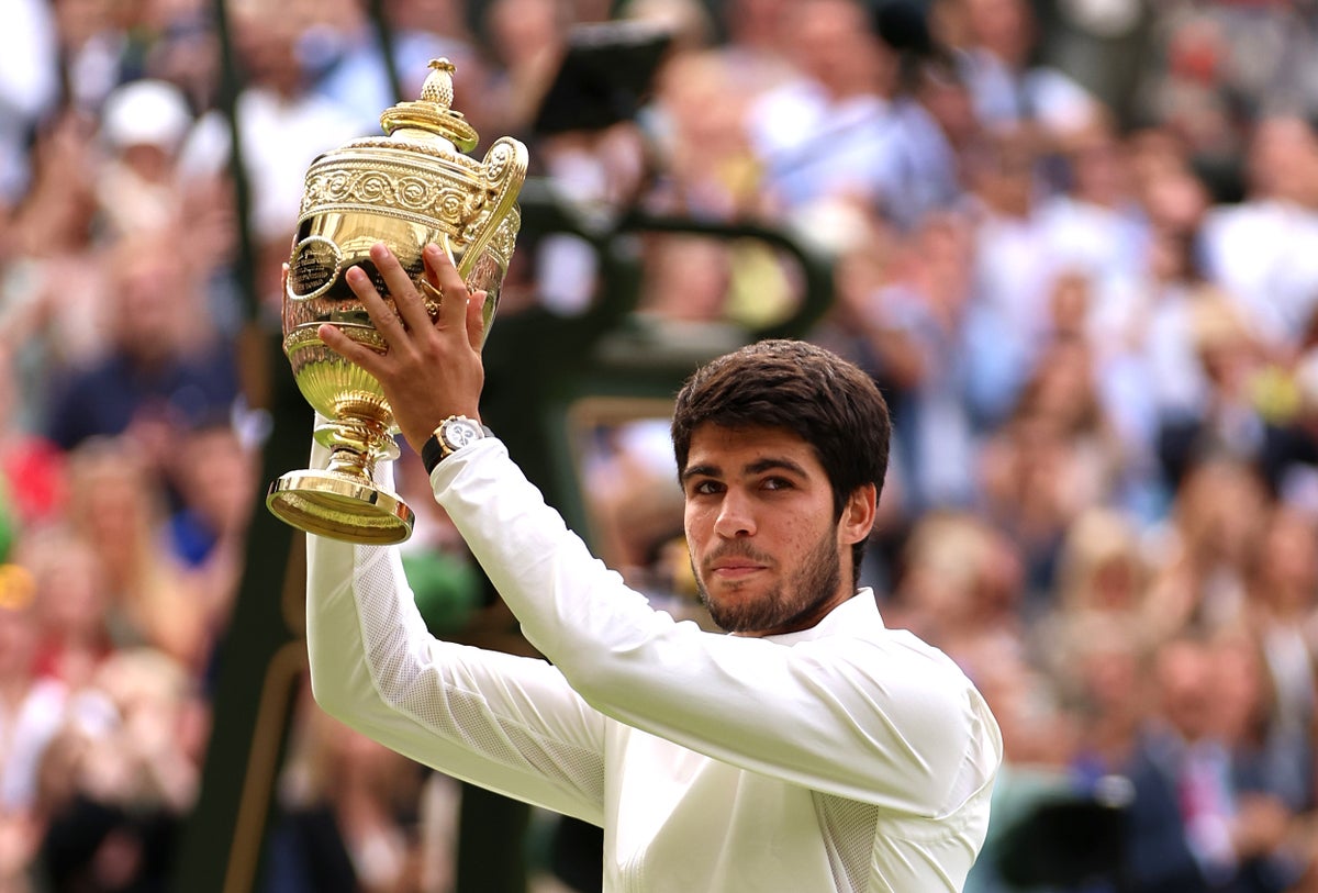Wimbledon 2023 LIVE: Carlos Alcaraz defeats Novak Djokovic in five-set epic to win men’s final