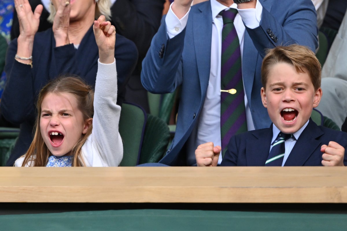 Charlotte and George's priceless reaction to Alcaraz win at Wimbledon final  | The Independent