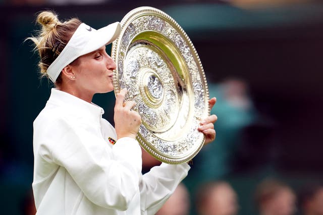 Marketa Vondrousova won the Wimbledon women’s title on Saturday (Victoria Jones/PA)
