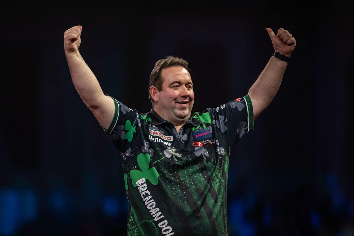 Michael van Gerwen’s World Matchplay defence ended by Brendan Dolan in opener