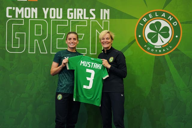 Republic of Ireland’s Chloe Mustaki, left, cannot wait for the World Cup (Brian Lawless/PA)