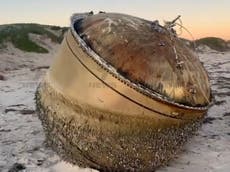 India space chief says giant metal dome on Australian beach definitely part of rocket, but not sure if theirs