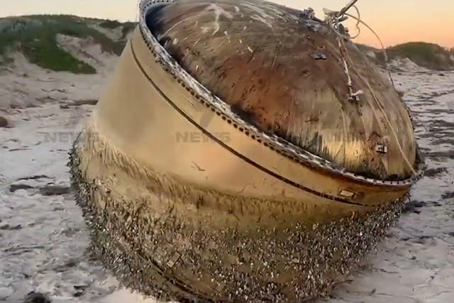 <p>The object washed up on the beach near Green Head in Western Australia </p>