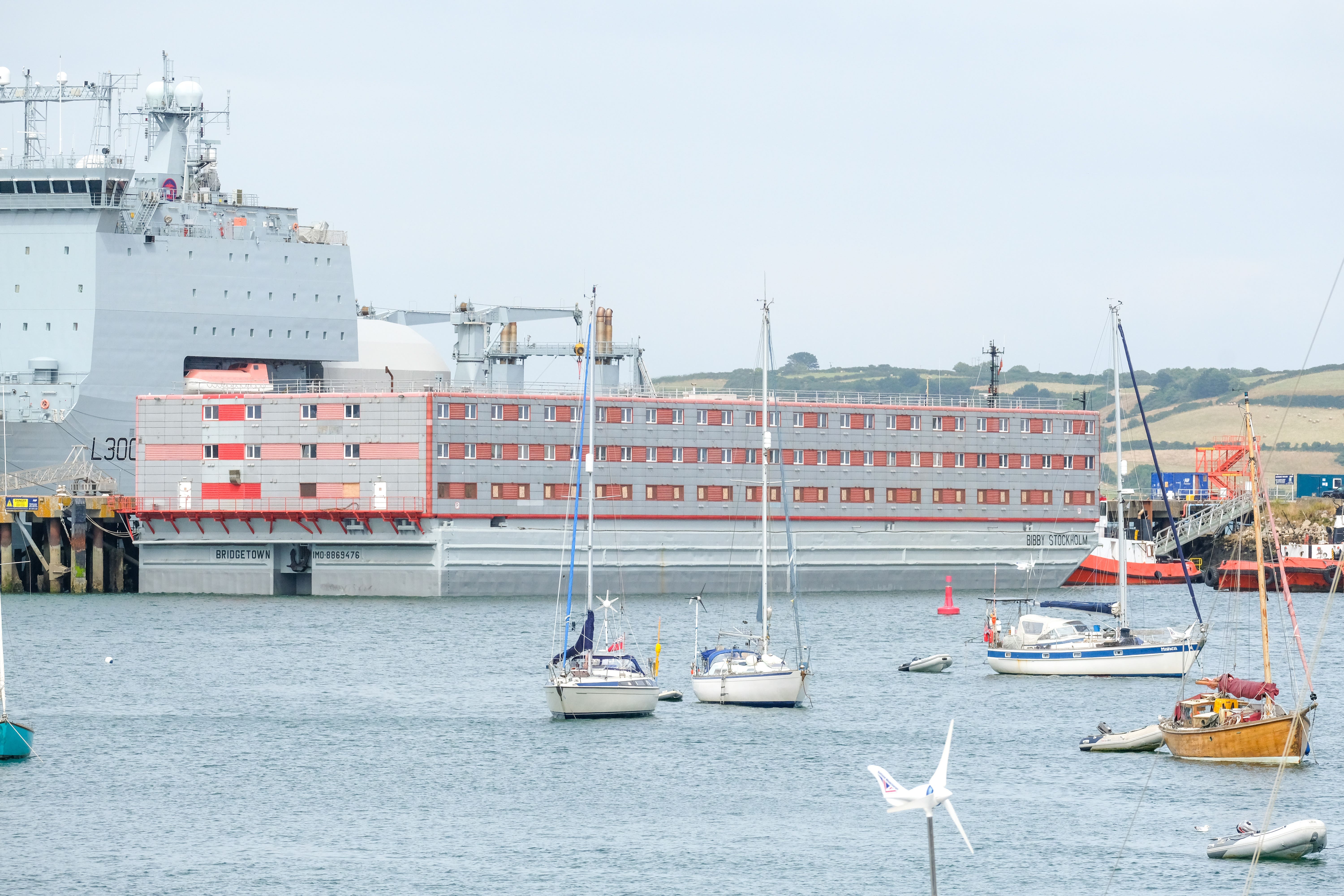 Bibby Stockholm barge left Falmouth docks for Portland on Monday