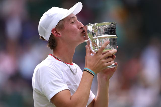 Henry Searle became the first Briton to win the Wimbledon boys’ singles title since 1962 (Steven Paston/PA)