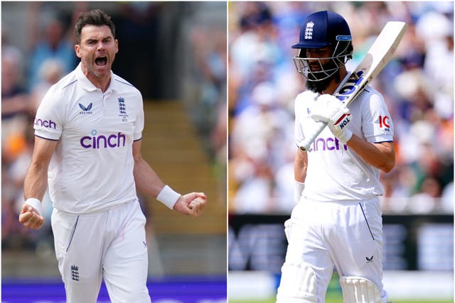 England have put their faith in James Anderson (left) and Moeen Ali at Old Trafford (David Davies/Mike Egerton/PA)