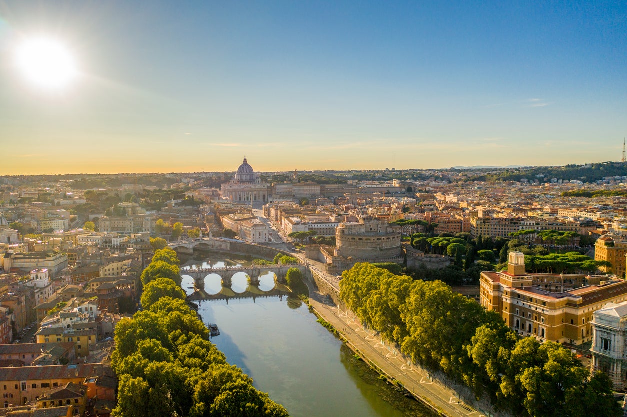 Rome skyline: the Italian security officer was reluctant to stamp the reader’s document at the airport