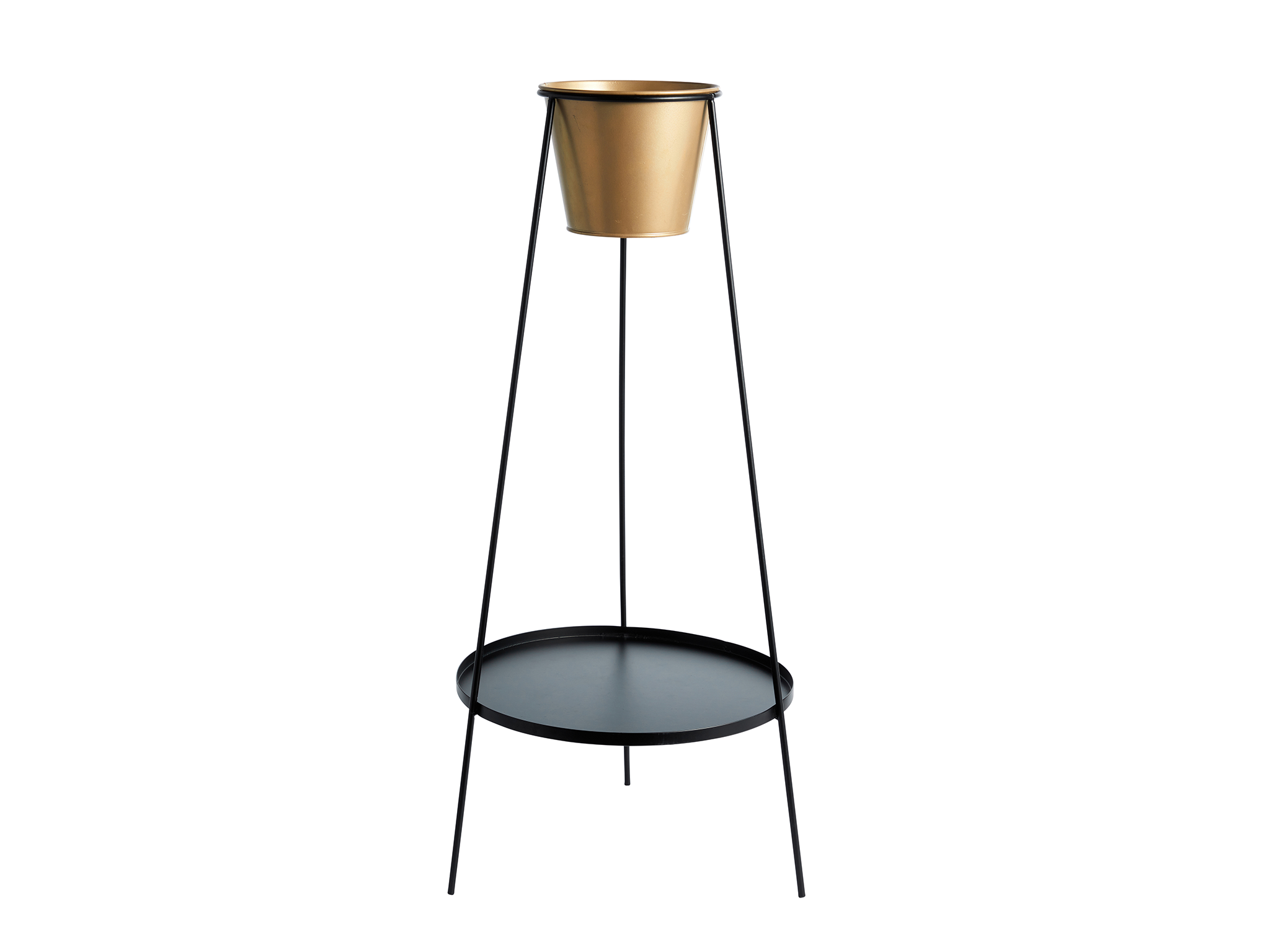 Dunelm metal plant stand with gold pot