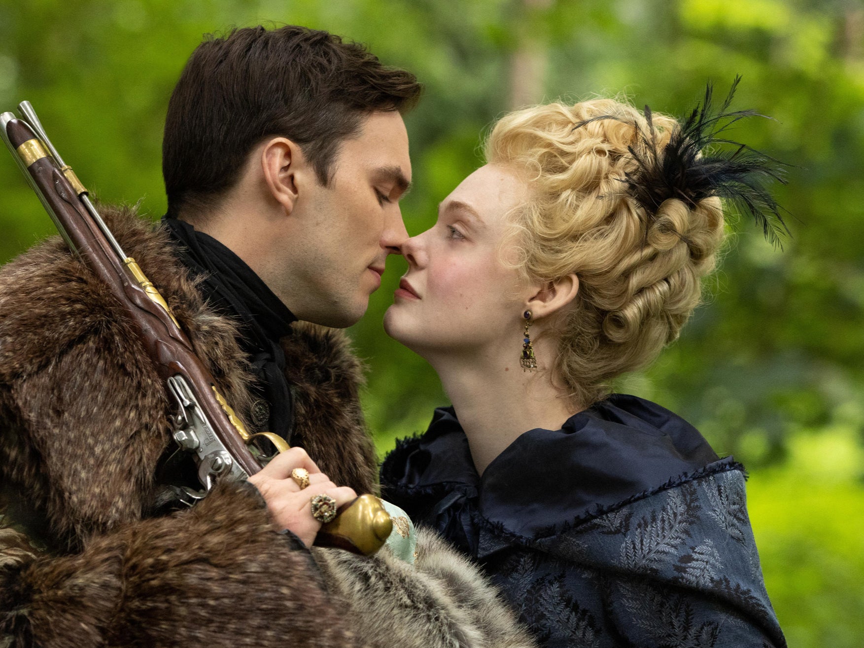 Lovers in arms: Nicholas Hoult and Elle Fanning in ‘The Great'
