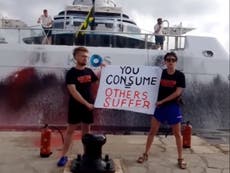 Climate activists attack Walmart heiress’s $300m superyacht in Ibiza