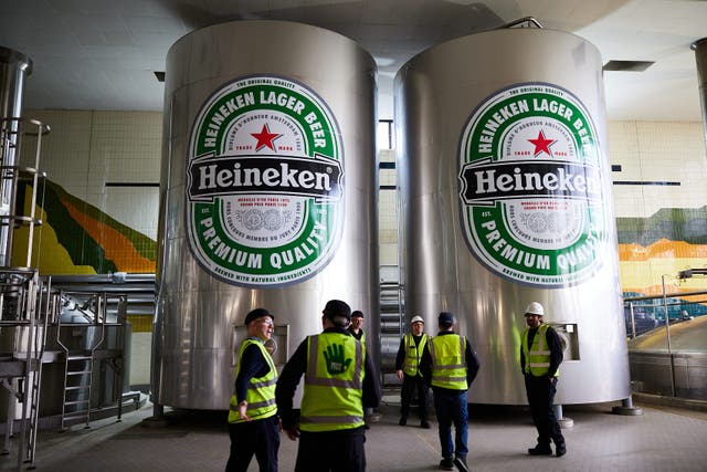Heineken is installing a heat pump network to decarbonise its Manchester brewery (Heineken/PA)
