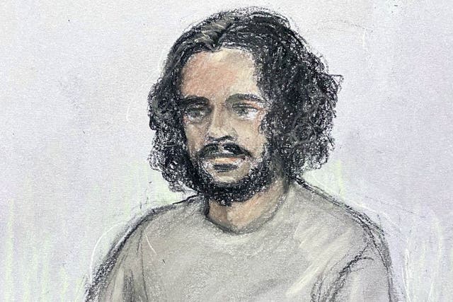 Court artist sketch of Edward Little at the Old Bailey in May (Elizabeth Cook/PA)