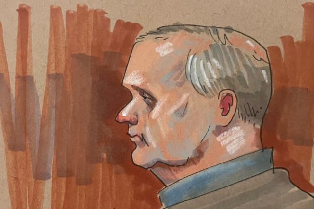 <p>In this courtroom sketch, Robert Bowers, the suspect in the 2018 synagogue massacre, is on trial in federal court, May 30, 2023, in Pittsburgh</p>