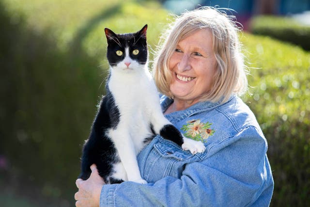 Genevieve Moss’s cat Zebby has been named National Cat of the Year 2023 (Lucy Ray/PA)