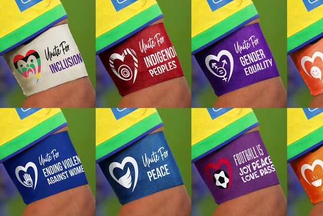 FIFA has designed armbands to highlight a number of causes at the forthcoming Women’s World Cup (Handout from FIFA/PA)