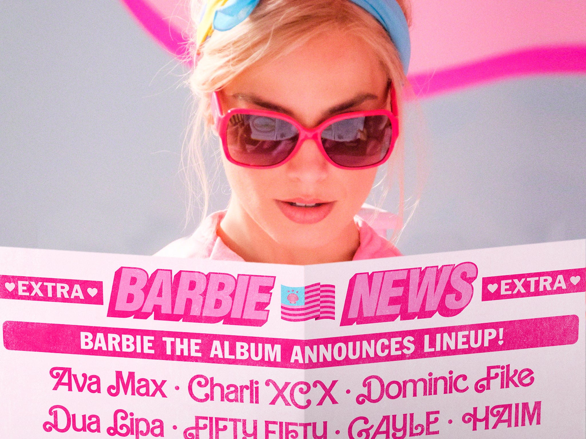 Margot Robbie’s Barbie surveys the track listing of her soundtrack album