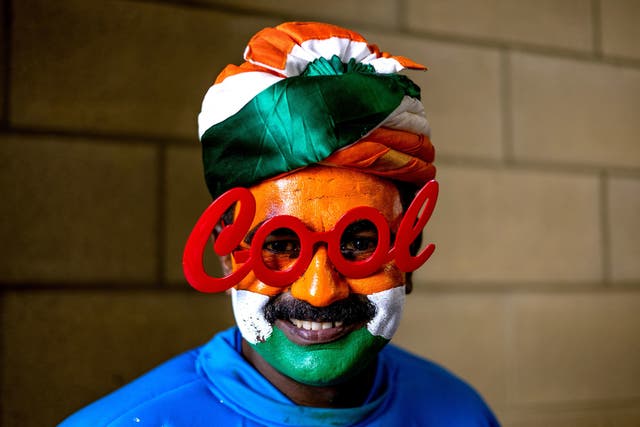 <p>An India fan during day one of the ICC World Test Championship Final match at The Oval, London on 7 June</p>