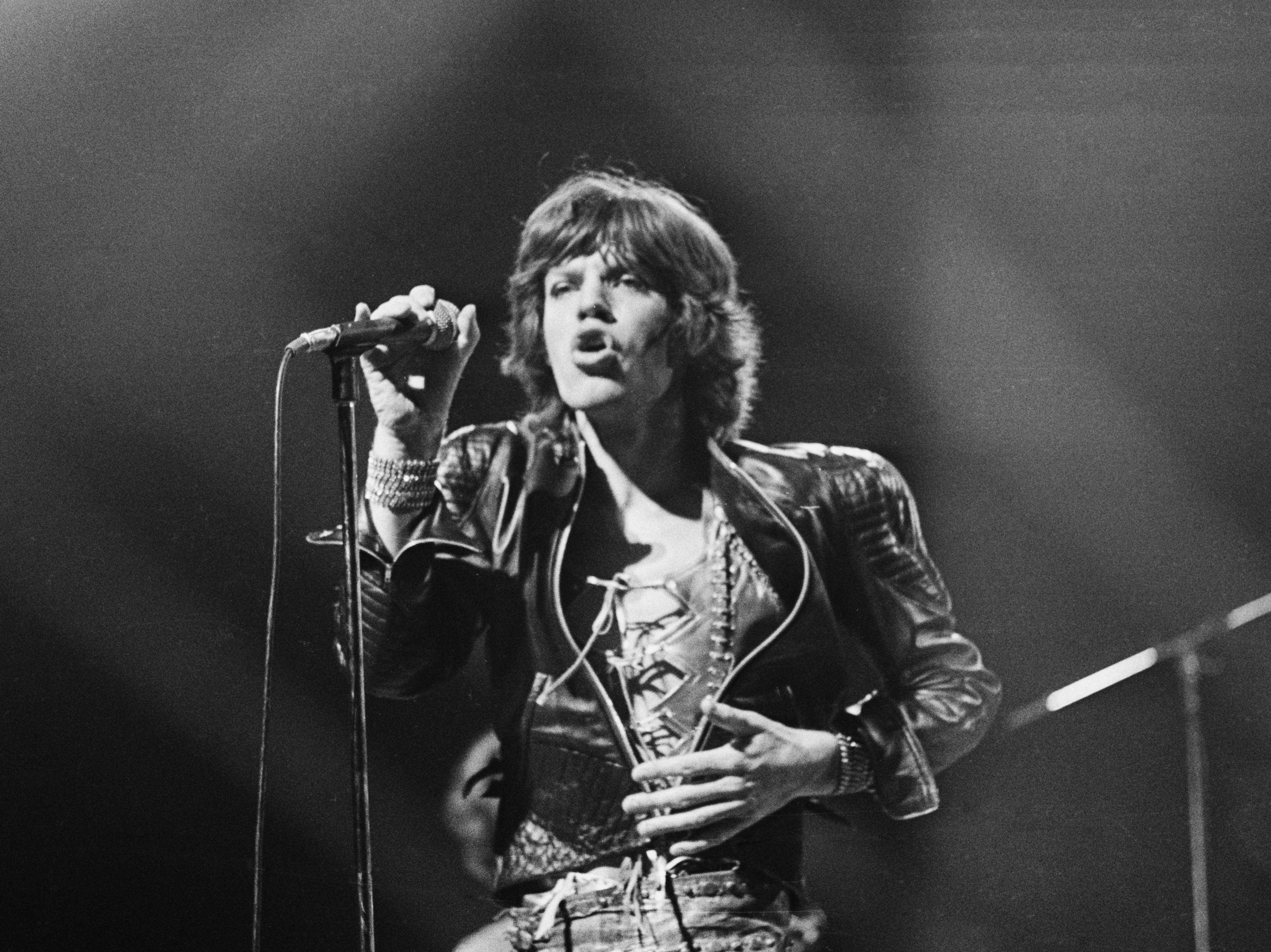 Exiled on main street: Mick Jagger performs with the Rolling Stones in 1972