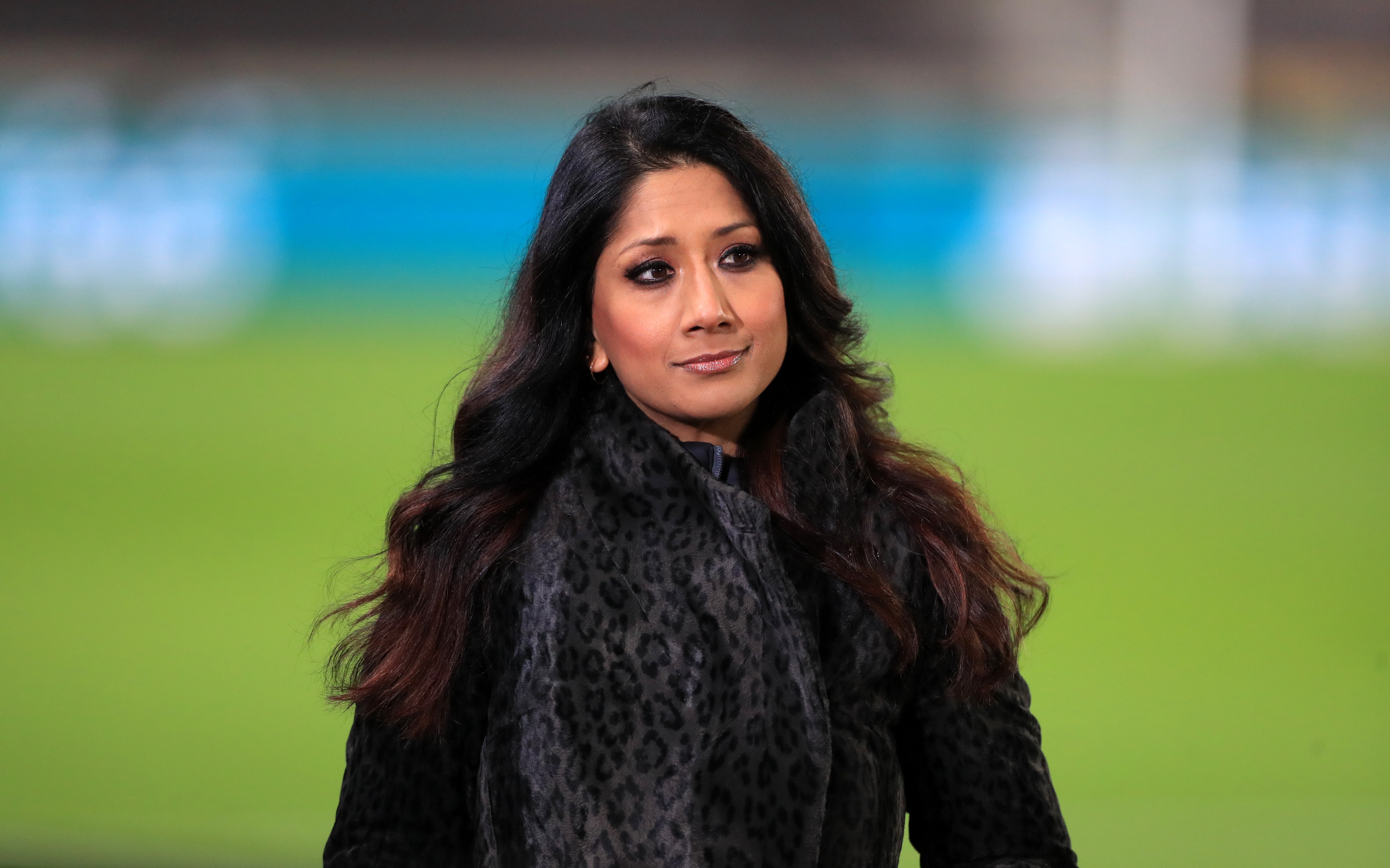 BT Sport presenter Reshmin Chowdhury pitch side prior to the UEFA Euro 2021 Under-21 Qualifying Group 3 match at Molineux, Wolverhampton.