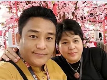 Myanmar pro-democracy activist Thuzar Maung with husband Saw Than Tin Win