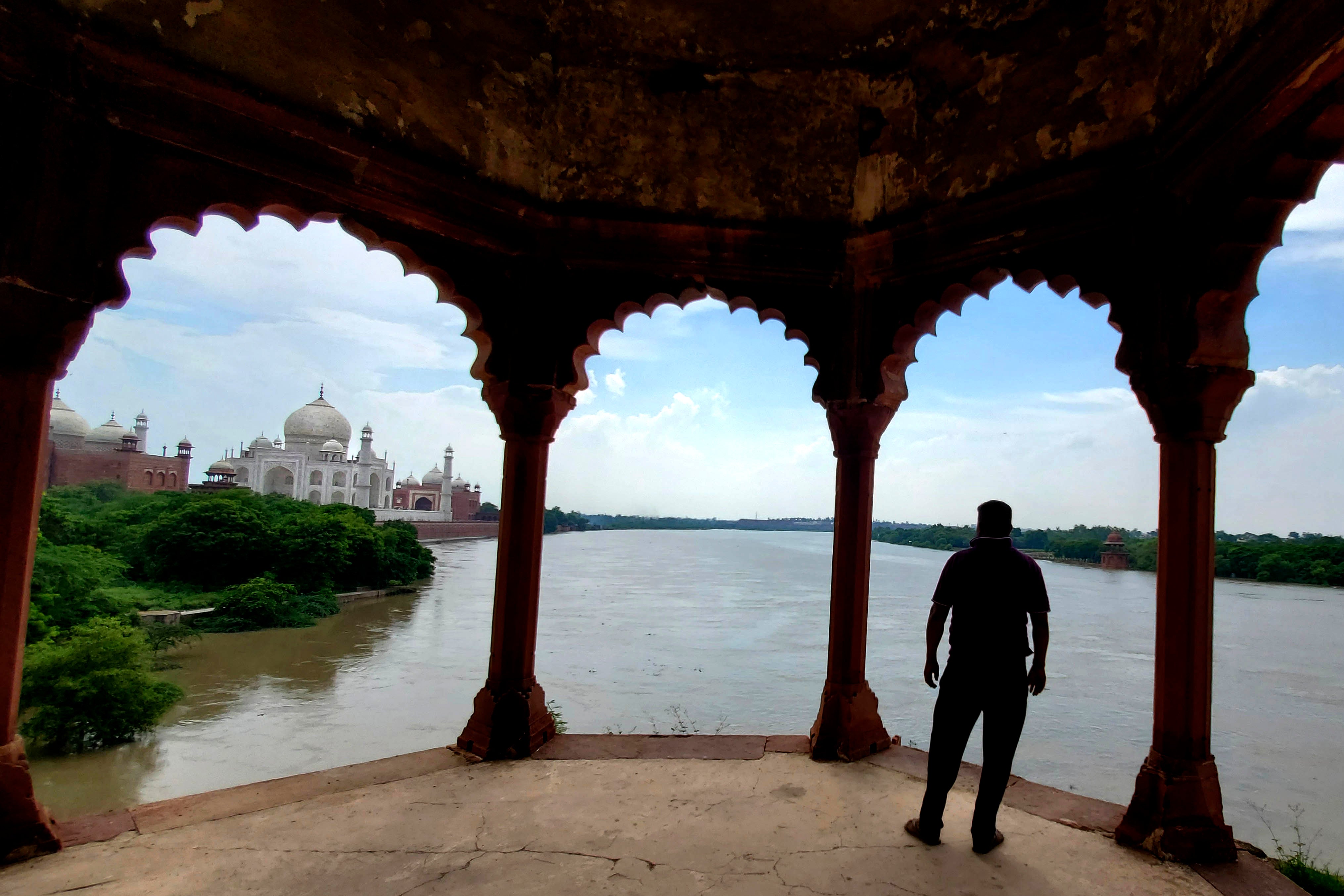 India Monsoon Flooding Taj Mahal