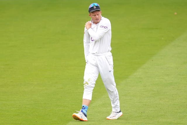 Ollie Pope suffered his shoulder injury at Lord’s (Adam Davy/PA)