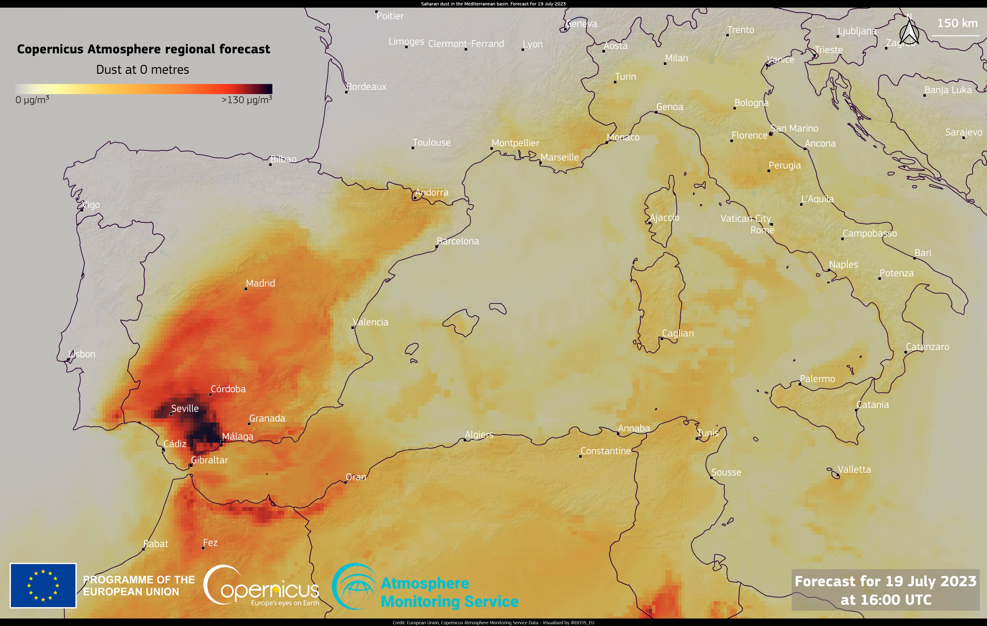 Map shows extreme temperatures in Europe last week