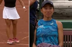 Tennis player retires after opponent wipes away evidence of shocking umpire call