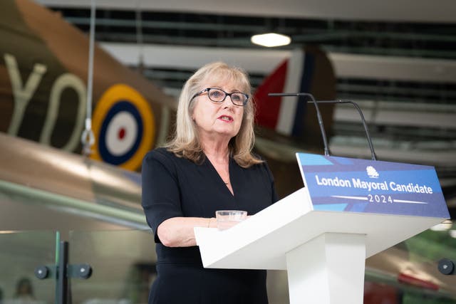 <p> Susan Hall, the Conservative Party candidate for the Mayor of London election in 2024 (Stefan Rousseau/PA)</p>