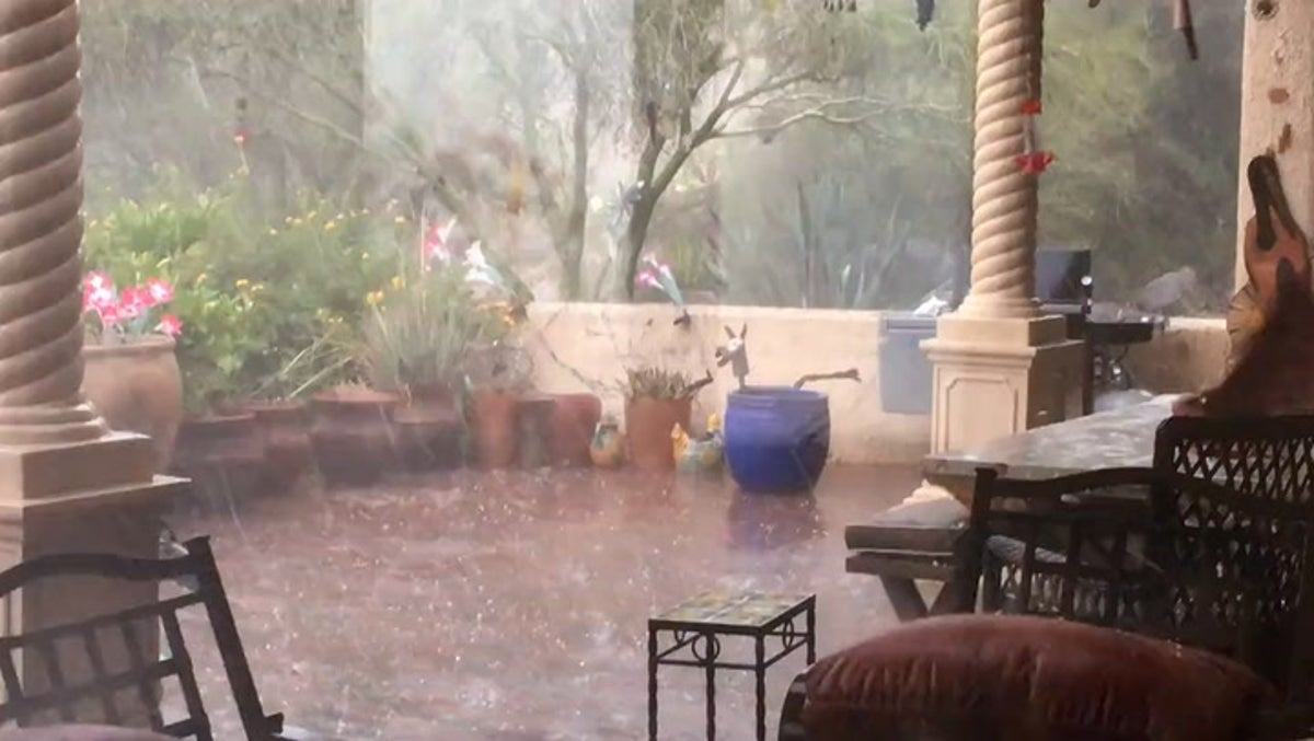 Monsoon lashes front porch as heavy rain hits Arizona