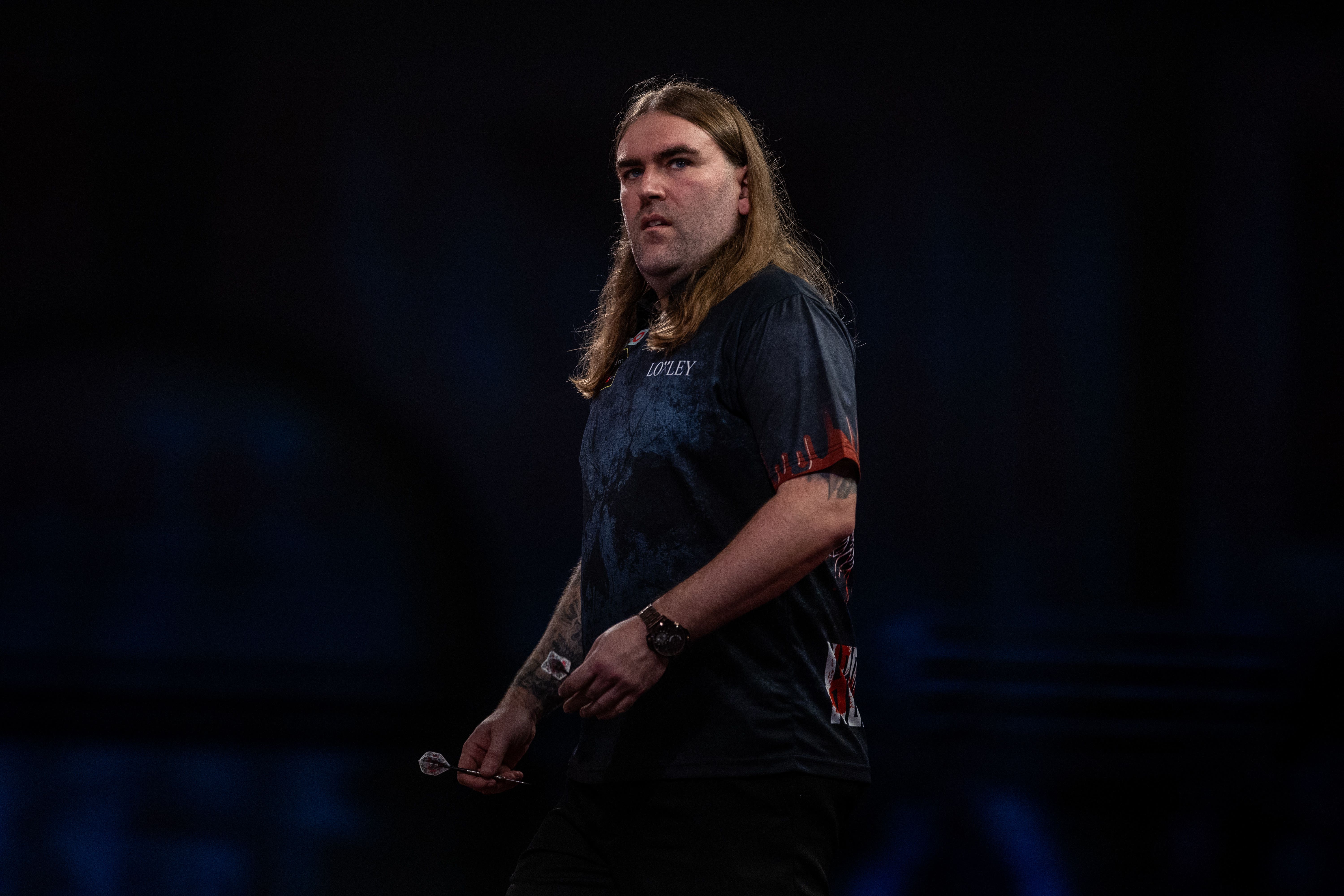 Ryan Searle, pictured, dumped Peter Wright out of the World Matchplay in Blackpool (Steven Paston/PA)