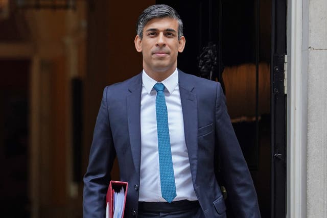 Prime Minister Rishi Sunak addressed the 1922 Committee on Wednesday ahead of Thursday’s by-elections (Lucy North/PA)