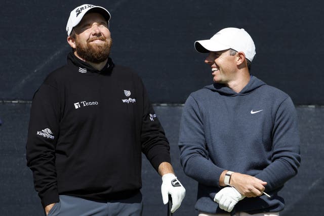 Rory McIlroy (right) and Shane Lowry on the 3rd tee during a practice round ahead of The Open at Royal Liverpool (Richard Sellers/PA)