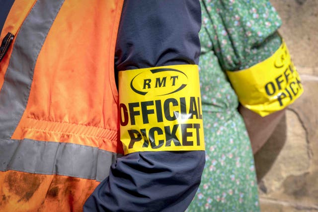 RMT members have walked out and will strike again on Saturday and on July 29 (PA)
