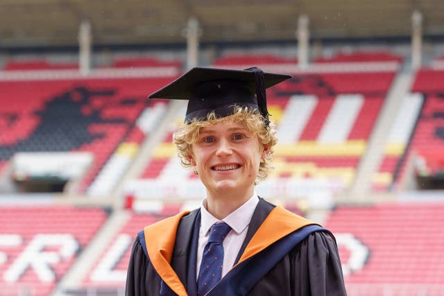 Adam Bale graduated in law from Sunderland University (Sunderland University/PA)