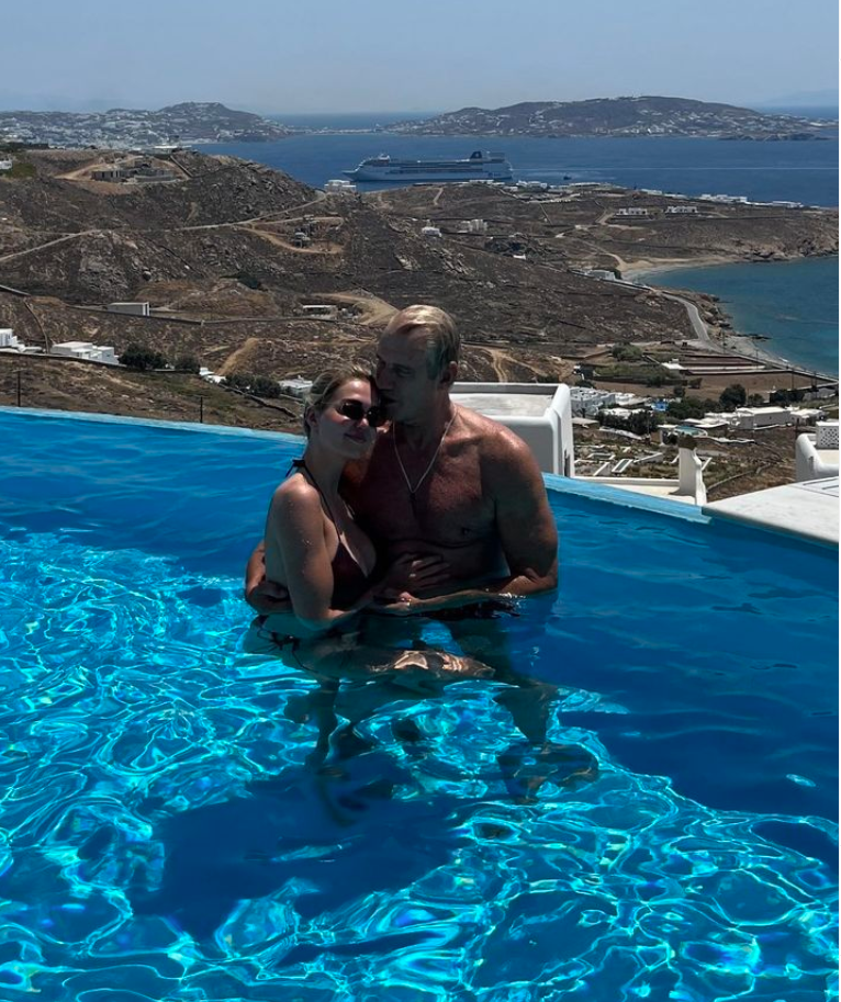 Dolph Lundgren and Emma Krokdal in Mykonos, Greece