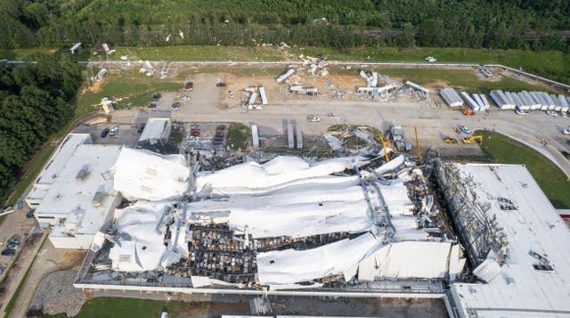 <p>A Pfizer manufacturing facility in Rocky Mount, North Carolina, was damaged by a tornado </p>