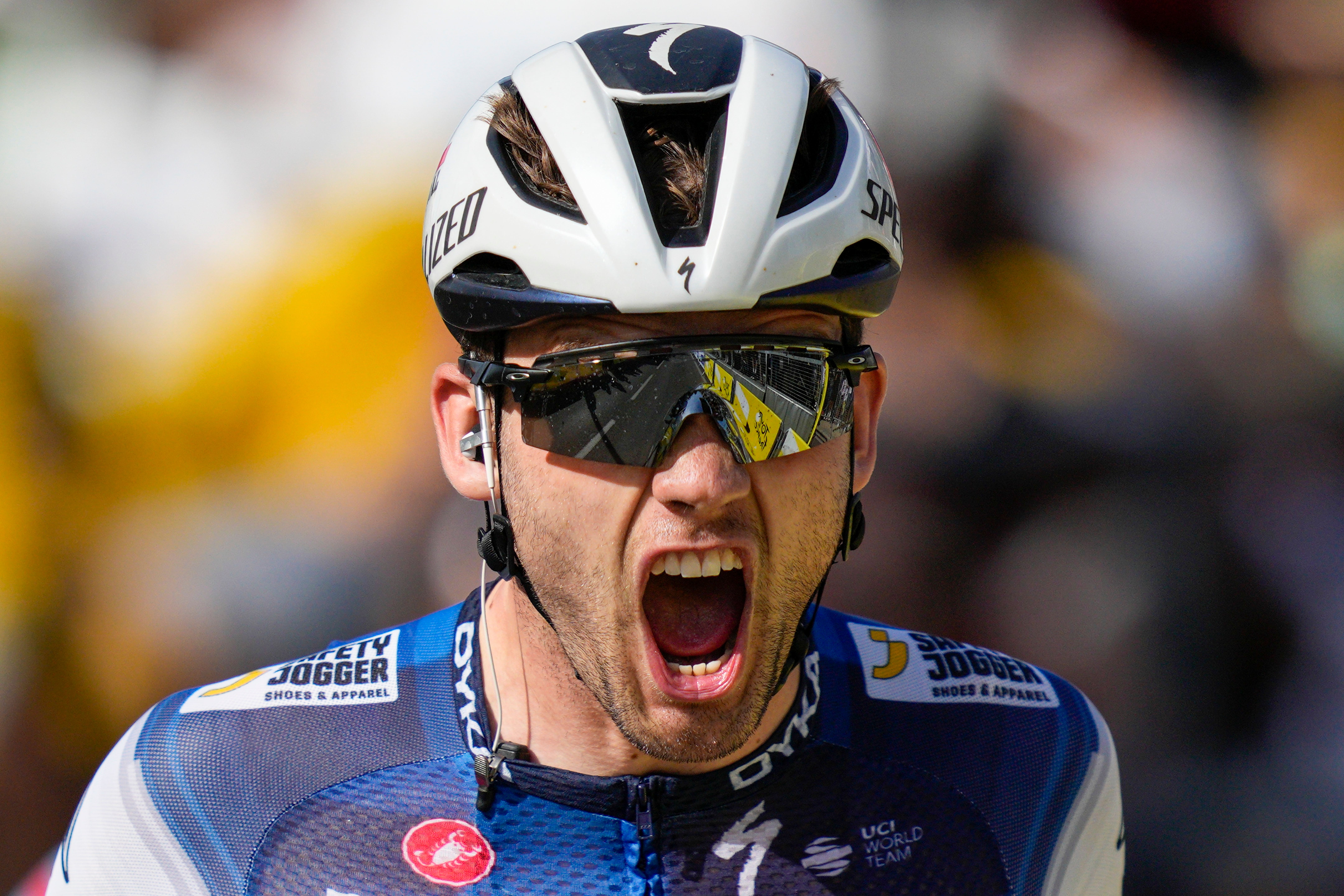 Kasper Asgreen took his first career Tour de France stage in as a breakaway held on in Bourg-en-Bresse (Daniel Cole/AP)