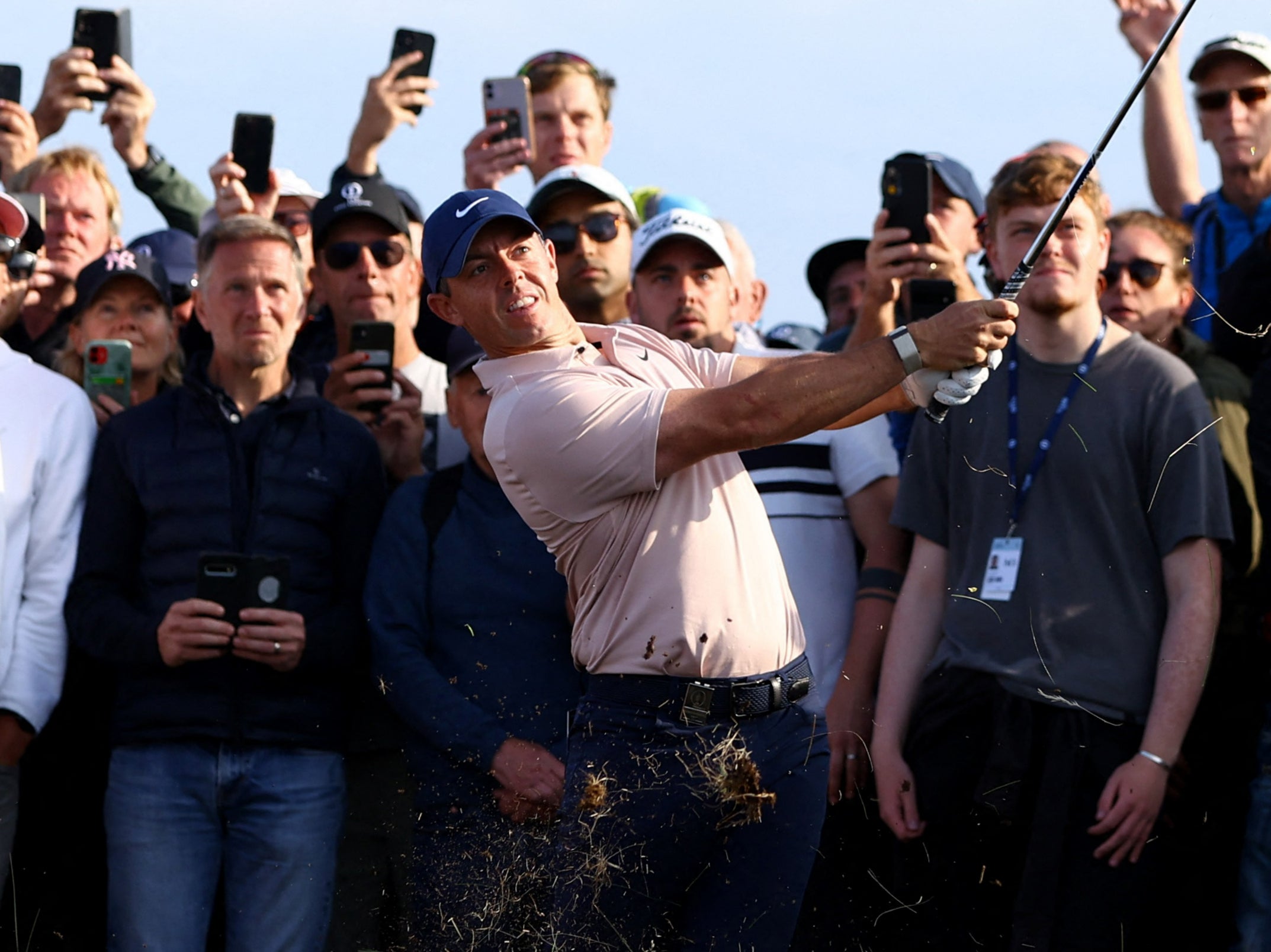 Rory McIlroy tees off at Royal Liverpool, Hoylake