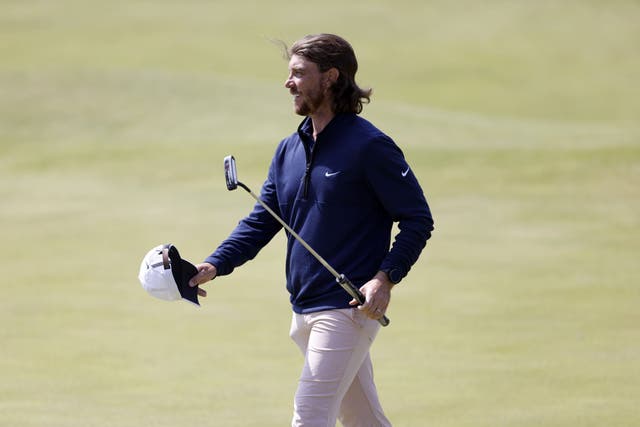 Tommy Fleetwood held a share of the lead after the opening round of the 151st Open at Royal Liverpool (Richard Sellers/PA)