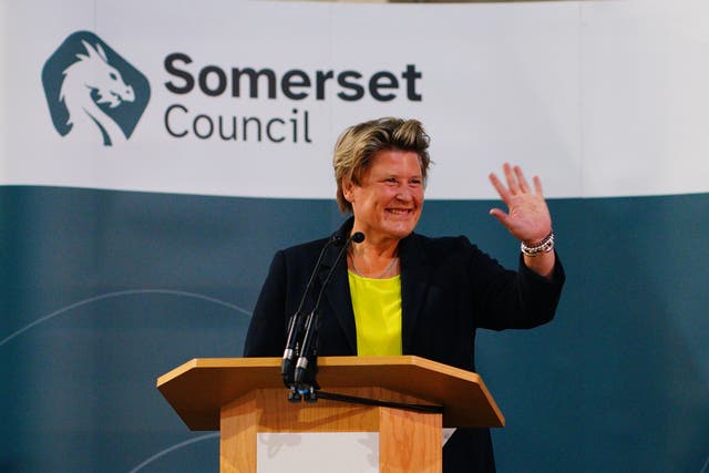 Sarah Dyke speaks after winning the Somerton and Frome by-election (Ben Birchall/PA Wire)
