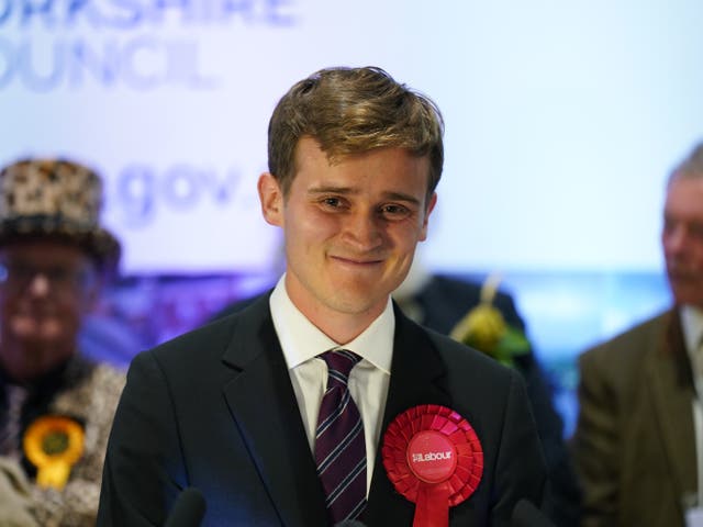 <p>Labour Party candidate Keir Mather celebrated winning with a 4,621 majority</p>