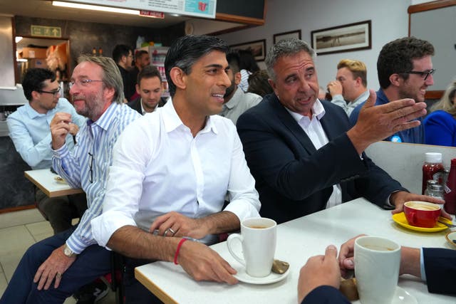 Prime Minister Rishi Sunak with newly elected Conservative MP Steve Tuckwell (Carl Court/PA)