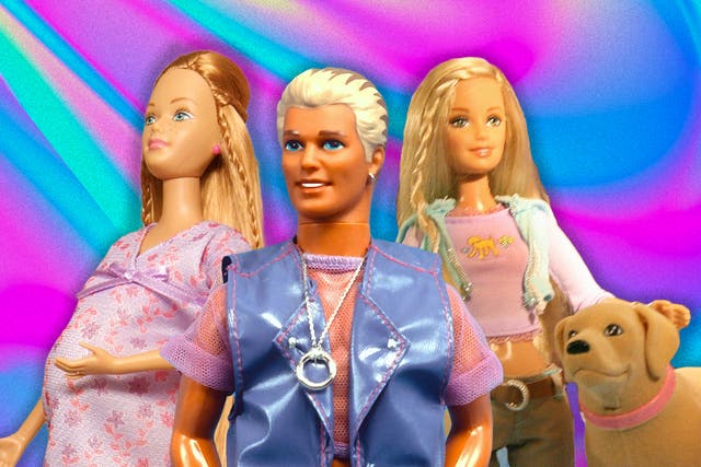 <p>Welcome to the dollhouse: Happy Family Midge, Earring Magic Ken and Barbie with her dog Tanner</p>