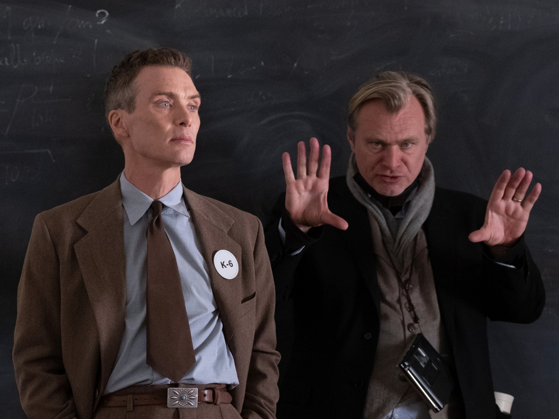 Cillian Murphy and Christopher Nolan on the ‘Oppenheimer’ set