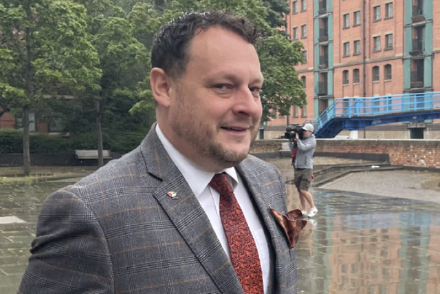 Ashfield District Council leader Jason Zadrozny leaving Nottingham Magistrates’ Court (Matthew Cooper/PA)