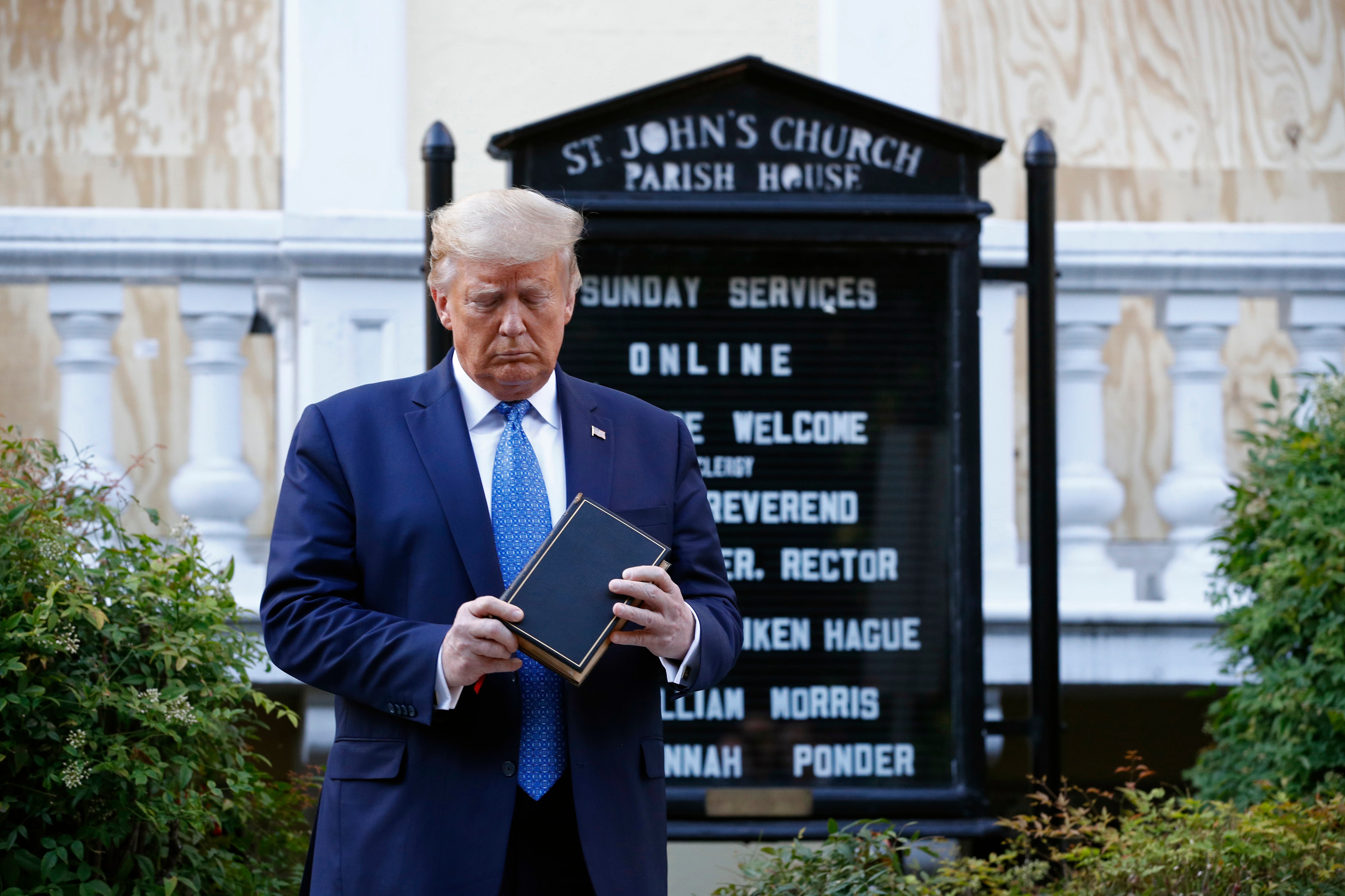 Trump was pictured with a Bible outside St John’s Parish House in 2020 in what many observers condemned as a stunt