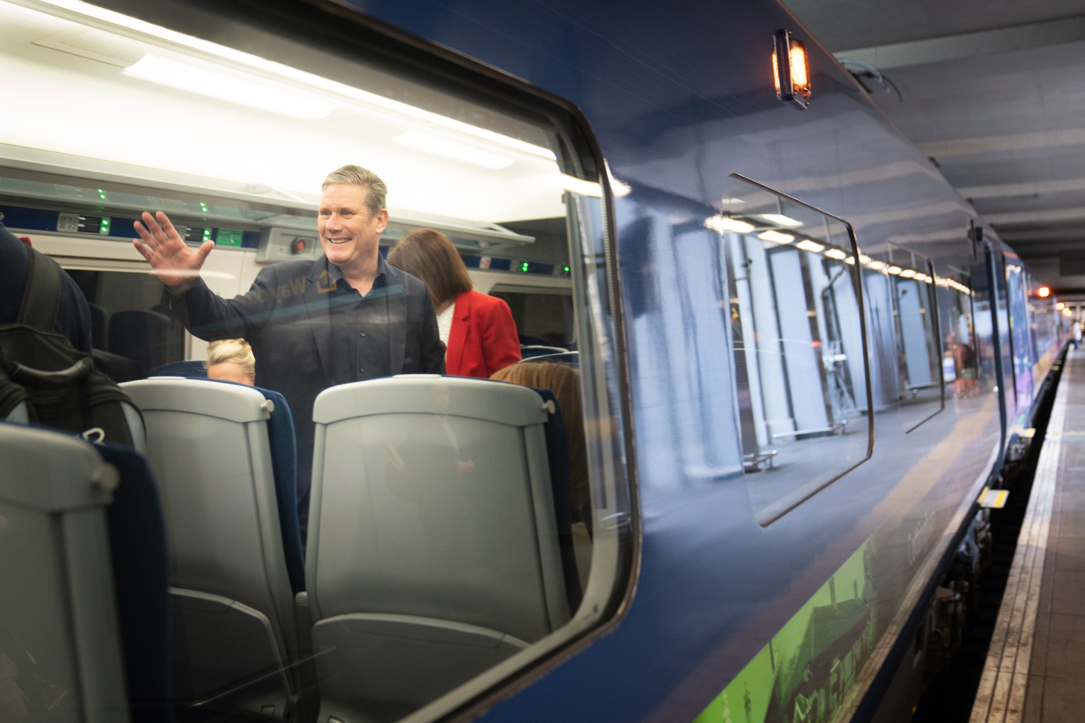 Labour leader Sir Keir Starmer travels by train to Selby, North Yorkshire, to meet with newly elected MP Keir Mather