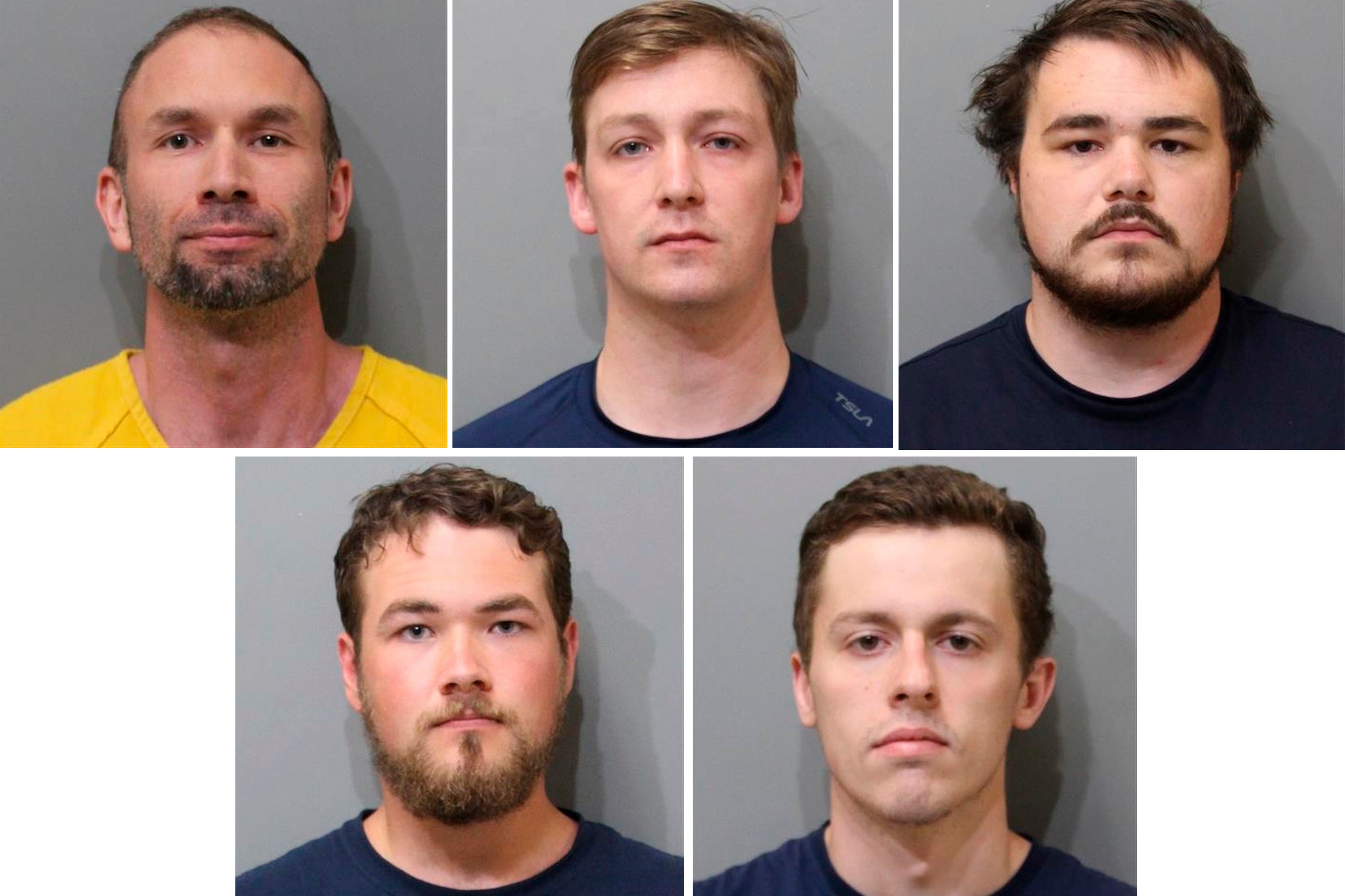 Images provided by the Kootenai County Sheriff’s Office shows, from top row from left, James Johnson, Forrest Rankin, Robert Whitted. Devin Center and Derek Smith are pictured on the bottom row from left.